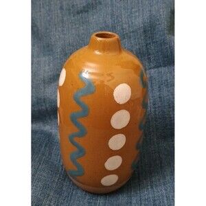 Mudpie.Brown,Blue And White Vase Sm.